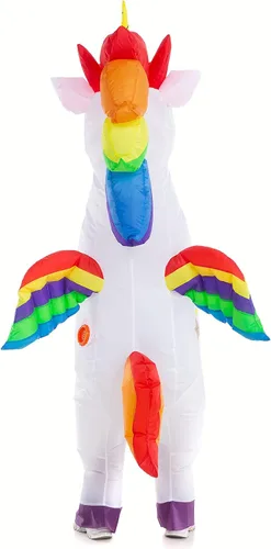 Vista 5 de HSCTEK Disfraz de unicornio inflable unisex para niños