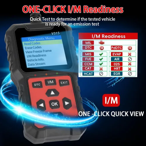 Vista 8 de V315 OBD2 Herramienta de diagnóstico, lector de código, herramienta de diagnóstico de luz de motor, probador de voltaje de batería, para coches