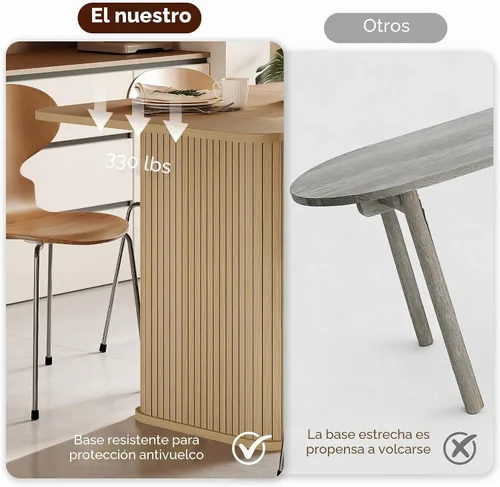 Vista 6 de FUQARHY Mesa de comedor para 4, mesa rectangular de cocina de granja con almacenamiento