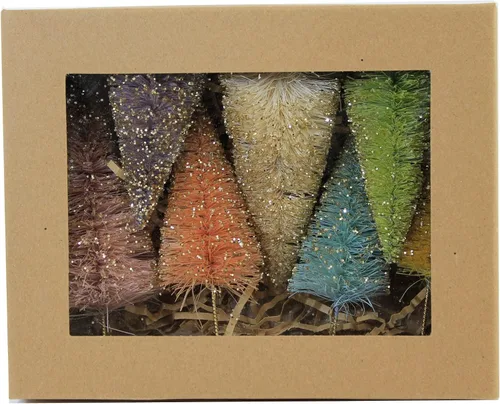 Vista 4 de Bethany Lowe Diseños Pastel Rainbow Botella Cepillo Bosque Retro Pascua Decoración, Juego de 7