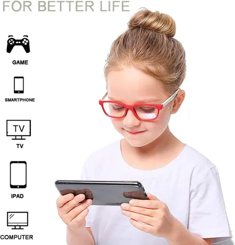 Vista 2 de Paquete de 2 gafas con bloqueo de luz azul para niños, antifatiga visual y protección UV, gafas para computadora, videojuegos, TV, teléfono