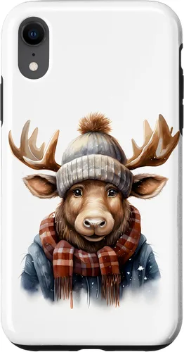Vista 25 de Cute Moose with Winter Hat & Scarf Case for iPhone 17