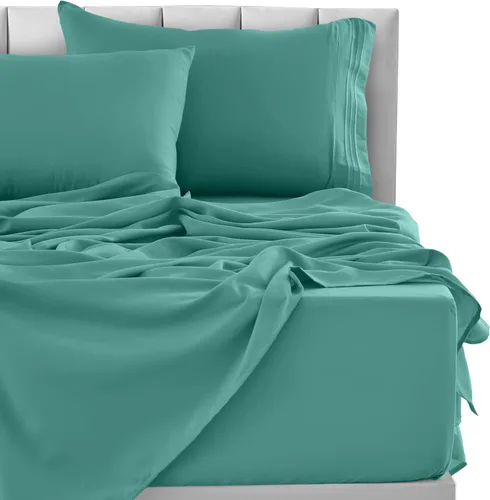 Vista 134 de LUX Décor - Juego de sábanas Twin de microfibra ultrasuave de 3 piezas con sábana encimera, sábana bajera de 16 pulgadas de profundidad y funda