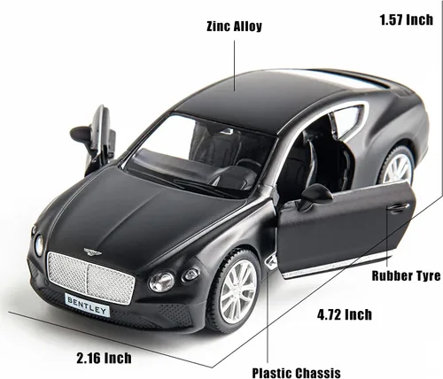 Vista 2 de RMZ City 1:36 para modelo de automóvil de aleación de fundición a presión, Bentley Continental GT, vehículos de juguete para niños pequeños, niños