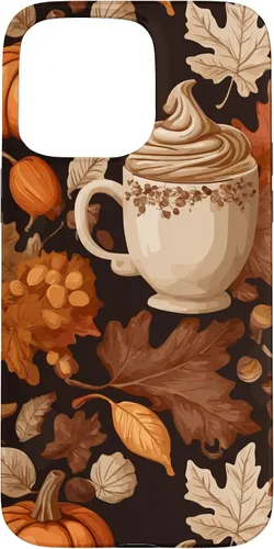 Vista 31 de Warm Autumn Stylish Coffee Cup Design - Fall Leaves Pattern Case for iPhone 17