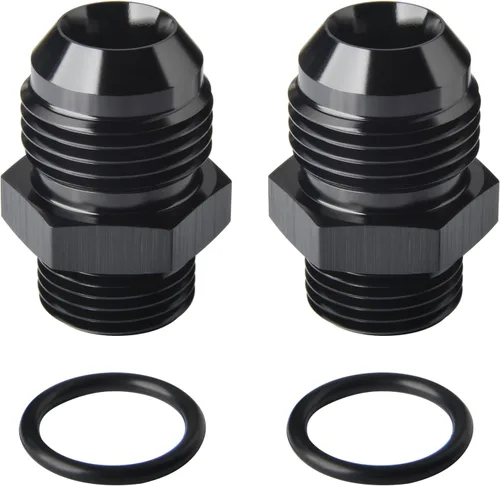 Vista 10 de 4AN macho a 4AN ORB con junta tórica Boss adaptador de riel de bomba de combustible de aluminio negro