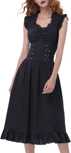 Vista 4 de Belle Poque Steampunk - Vestigo gótico victoriano convolantes y sin mangas