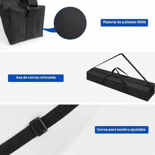 Vista 4 de Funda de transporte para trípode, bolsa de trípode Oxford 600D de 30 pulgadas con correas para el hombro y asas duales, cremalleras completas