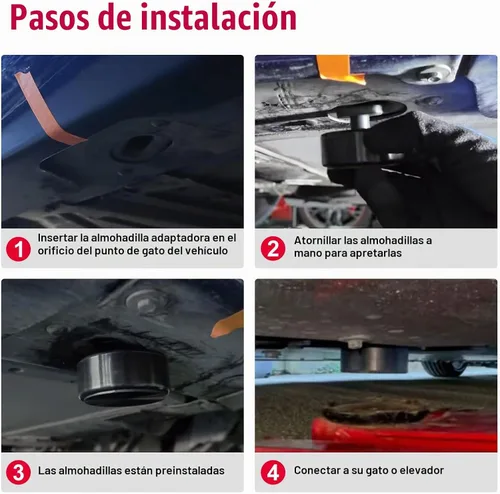 Vista 5 de Almohadilla de elevación (4 unidades) compatible con Chevy Corvette C5 C6 C7 C8, adaptador de punto de elevación de goma Jack Pucks con bolsa