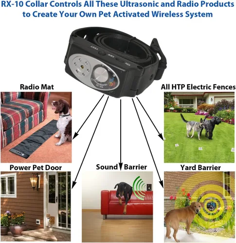 Vista 5 de High Tech Pet Brand - Collar electrónico recargable automático para puerta de mascota y receptor de valla electrónico
