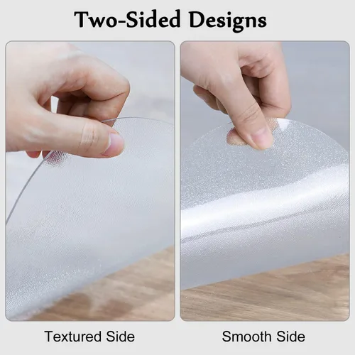 Vista 5 de Blvornl Tapete para silla de oficina para suelo de madera dura, protector de plástico resistente para silla de oficina, rectangular transparente