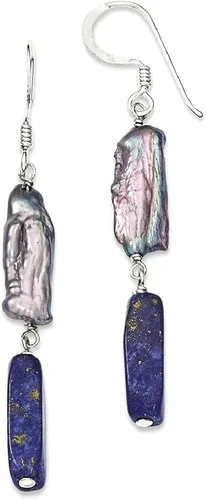 Vista 8 de Plata de ley 925, perla, cultivada en agua dulce, color gris lapislázuli, colgante, gota de piedra natural, joyería fina para mujer, regalos