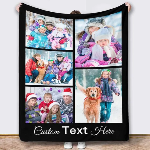 Vista 26 de Mantas de fotos personalizadas, 10 fotos personalizadas, mantas de imagen personalizadas, regalos para hermana, papá, mamá, hija, hijo