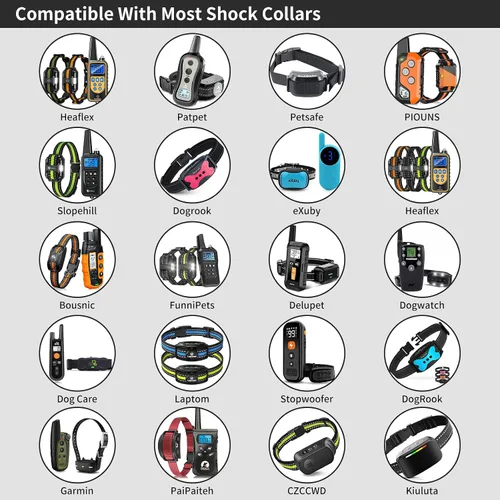 Vista 5 de Paquete de 2 correas de repuesto para collar de choque, compatible con Jugbow, Garmin, Patpet Collar de TPU ajustable de 3/4 pulgadas para perros