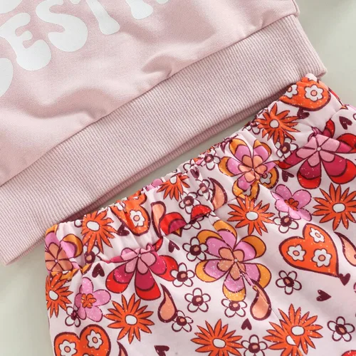 Vista 5 de Conjunto de ropa para el día de San Valentín con parte inferior acampanada para bebé niña