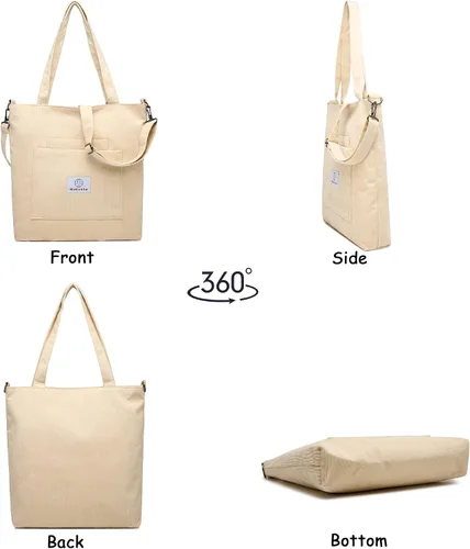 Vista 6 de Makukke Corduroy Totes Bag Women - Shoulder Hobo Bag Handbags Crossbody Bag Big Capacity Shopping Purses