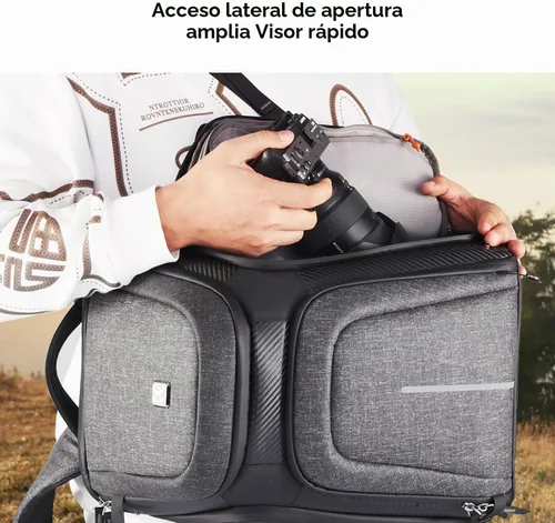 Vista 6 de K&F CONCEPT Mochila para cámara, bolsa para cámara réflex digital de 03-Negro