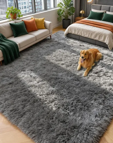 Vista 60 de Alfombras grises pequeñas para dormitorio, 2 x 4 pies, alfombras de pasillo lavables de felpa para pasillo 2- Gris