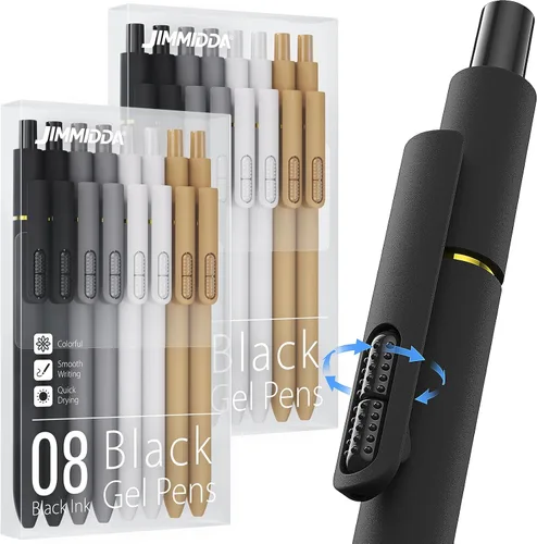 Vista 9 de 16 bolígrafos de gel negros - 0.7mm de punta media, bolígrafos de tinta negra Escritura suave - Bolígrafo retráctil de secado rápido para hombres