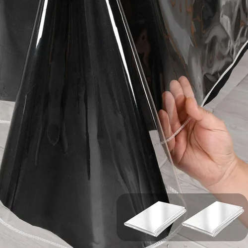 Vista 11 de Hiasan - Mantel rectangular de plástico transparente 100% impermeable, a prueba de aceite, resistente a las manchas, lavable, protector de mesa