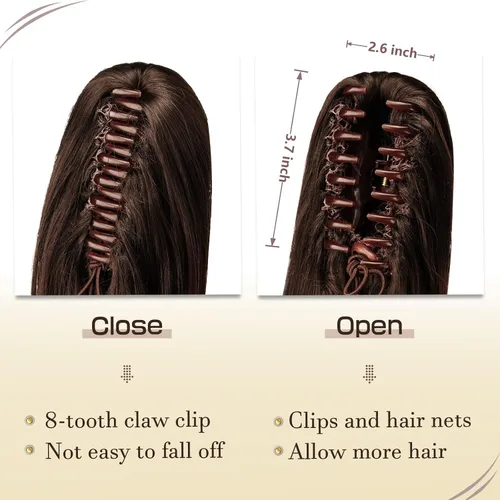 Vista 3 de SOFEIYAN Extensión de Cola de Caballo de 13" Larga y Rizada con Clip en Garra, Extensión de Cabello Sintético de Aspecto Natural para Mujeres