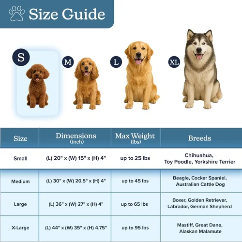 Vista 7 de PETMAKER Cama ortopédica para perros, cama para perros de espuma viscoelástica de 2 capas con funda Sherpa lavable a máquina, cama para perros