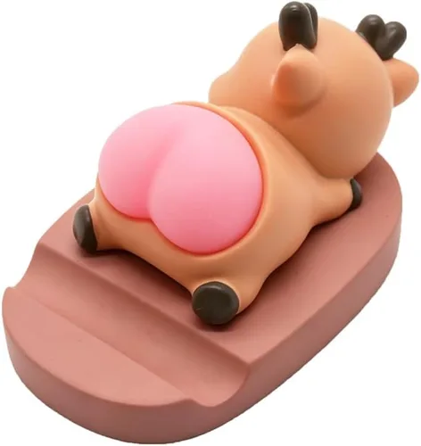 Vista 4 de Cute Animal Deer Cell Phone Stand Holder, Small Desk Phone Stand Mount for iPhone Android Samsung Galaxy Note