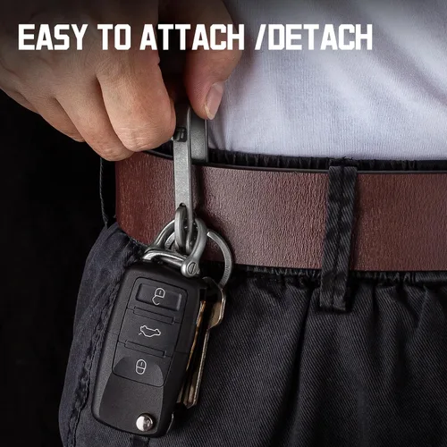 Vista 5 de Titanium Belt Key Holder Clip with 2/3 Inch D ring
