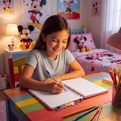 Vista 9 de Cuaderno de Disney de Minnie y Mickey Mouse, encuadernado en espiral, 144 páginas a rayas, 20 x 18 cm, Rojo Mickey and Minnie Mouse School