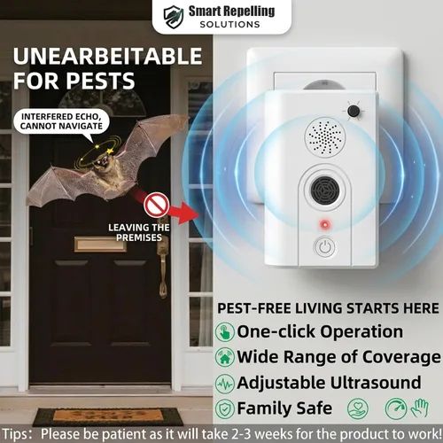 Vista 4 de Ultrasonic Bat Repellent, Plug in Bat Deterrent for Attics, 4 Pack