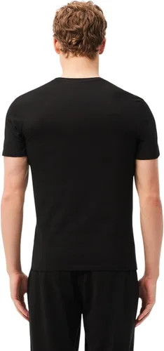 Vista 3 de Lacoste Paquete de 3 camisetas Essentials de cuello redondo de ajuste regular 100% algodón para hombre