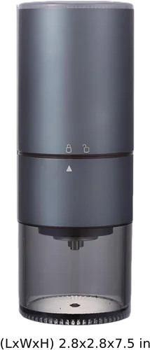 Vista 6 de Molinillo de café eléctrico portátil, molino de rebabas de acero inoxidable recargable por USB, función de parada automática, para expreso, hogar