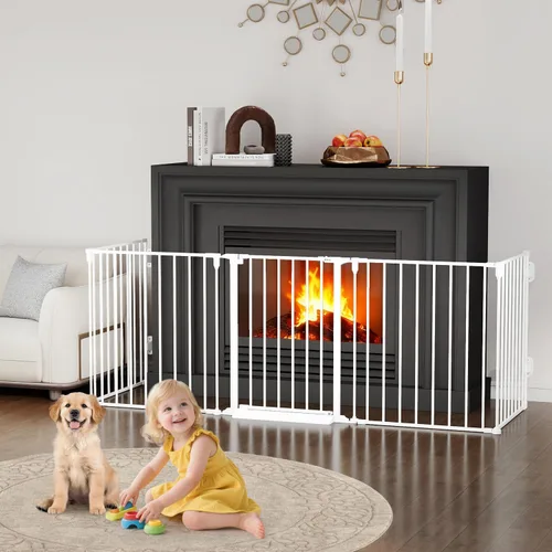 Vista 16 de Puerta de bebé extra ancha de 29.4-78 pulgadas, puertas largas para perros interiores para escaleras