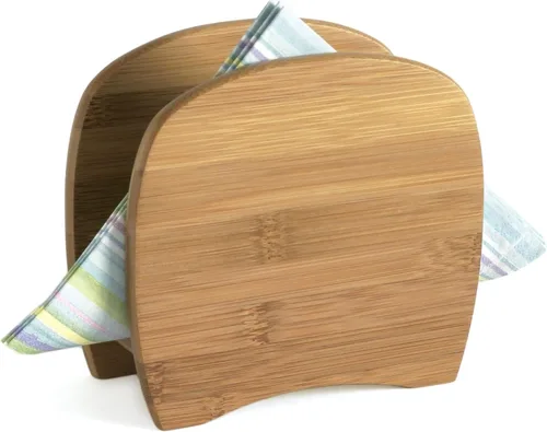 Vista 3 de Lipper International 8861 Servilletero de madera de bambú, 6" x 2-3/4" x 5-1/2