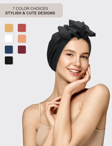 Vista 5 de ZURLEFY Turbante africano para mujer, turbantes sólidos para mujer, turbantes y envolturas para la cabeza, sombreros para el cabello para mujer