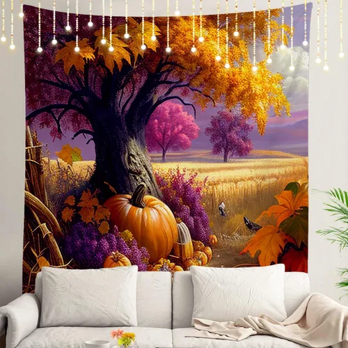 Vista 67 de Shrahala Modern Abstract Artwork Wall Tapestry, Orange Black Beige Wall Hanging Large Tapestry Decoration Polyester Fiber White Hem Around for Dorm