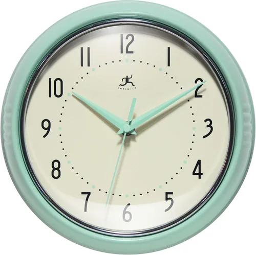 Vista 14 de Infinity Instruments Reloj de pared retro, reloj cuadrado de 9 pulgadas, silencioso sin tictac, moderno de mediados de siglo, reloj de cocina, reloj