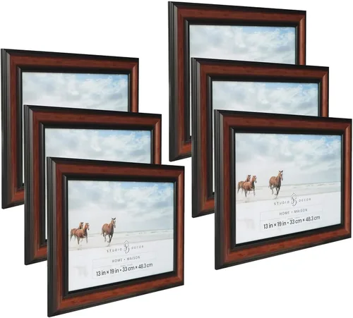 Vista 8 de Studio Decor Home Collection - Marco marrón y negro de 8 x 10 pulgadas, incluye accesorios para colgar prefijados, pantalla horizontal o vertical