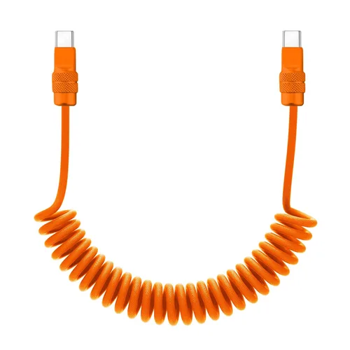 Vista 39 de chubbycable Curly Chubby - Cable de carga rápida USB C en espiral de 240 W, cable de carga retráctil trenzado duradero para automóvil compatible