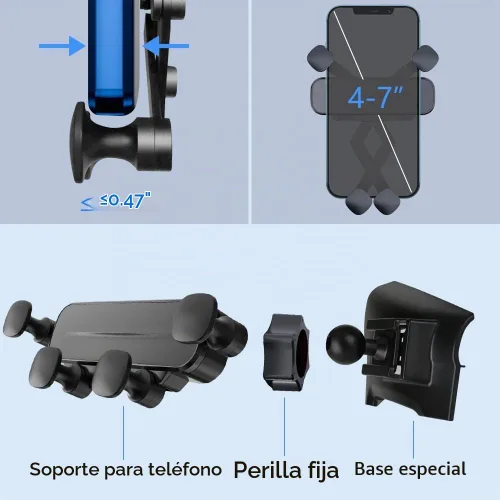Vista 6 de Soporte para teléfono de coche para Mitsubishi Outlander 2014 2015 2016 2017 2018 2019 2020 2021 Accesorios de automóvil Decoración interior Soporte