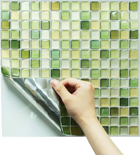 Vista 2 de Unidesign Beaustile - Adhesivo 3D para azulejos de mosaico 3D (10, 12.2 x 12.2 pulgadas)