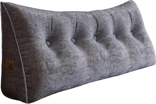 Vista 28 de Almohada de cabecera gruesa totalmente rellena tamaño Queen, cabecera acolchada suave y firme, soporte grande, triangular, almohada de cuña