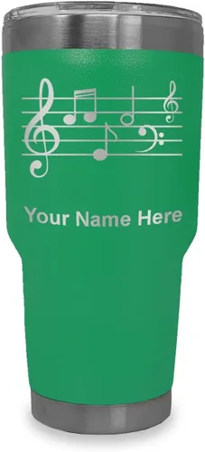 Vista 28 de LaserGram Vaso aislado al vacío de 20 onzas, personal de música, grabado personalizado incluido (negro)