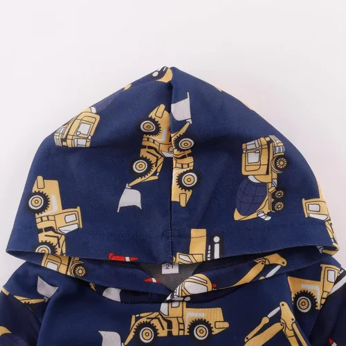 Vista 3 de Sudadera con capucha para bebés y niños, diseño de dinosaurios, con bolsillo, sudadera cálida para niños