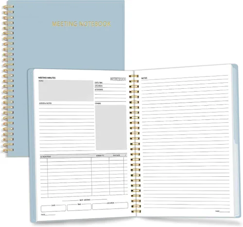 Vista 15 de SUNEE Half Meeting Half Note - Cuadernos profesionales de 8.5"x11" para el trabajo - 160 páginas, planificador de proyectos de tamaño A4, agenda