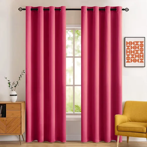 Vista 113 de MIULEE Cortinas opacas para dormitorio o sala de estar, juego de 2 paneles de cortina para ventana con aislamiento térmico y bloqueo de luz