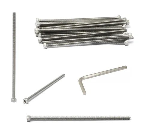 Vista 127 de iexcell Kit de tornillos de cabeza hexagonal de acero inoxidable 304, 100 unidades M2 x 0.157 in, paso de rosca de 0.016 in