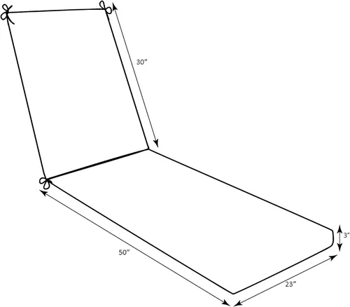 Vista 7 de Pillow Perfect Cojín para tumbona con respaldo sólido para interiores y exteriores, con lazos de fibra de felpa, resistente a la intemperie y a