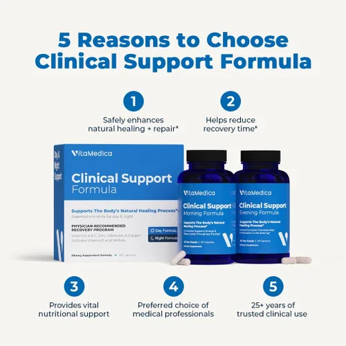 Vista 8 de VitaMedica Fórmula de apoyo clínico - Apoya la cicatrización de heridas y moretones - Suplemento multivitamínico esencial para recuperación