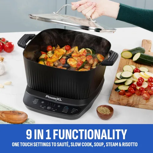Vista 3 de STIRMAX Olla Múltiple Digital de 7.5 Cuartos con Paleta Automática para Remover y Triturar, 9 en 1 Preajustes Programables para Saltear, Sellar